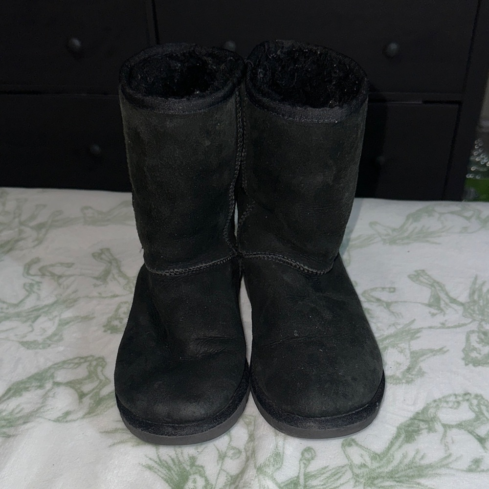 UGG Black Suede Shearling Short Boots